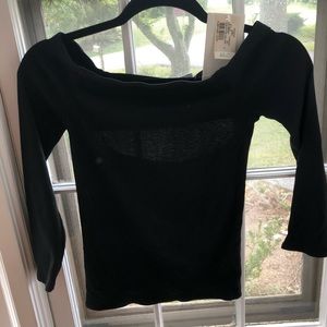 Off shoulder black top
